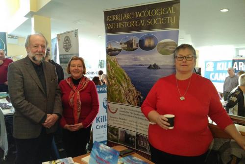 Manning the Stand! Dick Carmody, Miriam O'Sullivan and Edel Codd, at Killarney Lions ' Clubs' Fair.
