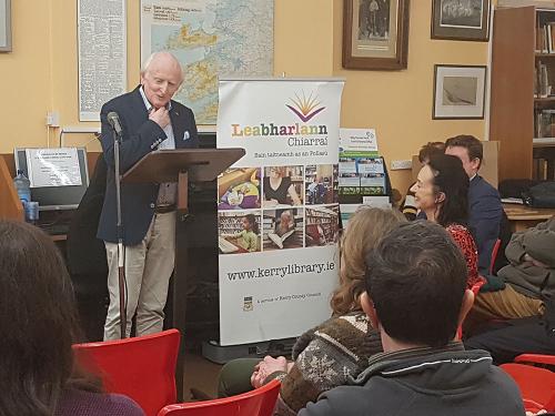 Pat-Nelligan-launches-the-Journal-in-Dingle-Library,-February-2019